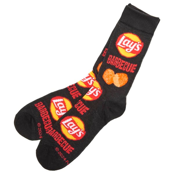 Mens Crazy Socks Lays Barbecue Crew Socks - image 