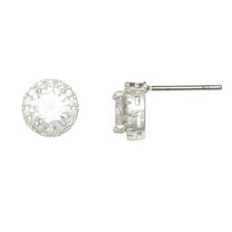 Freedom Round Cubic Zirconia Stud Earrings