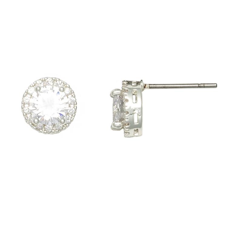 Freedom Round Cubic Zirconia Stud Earrings