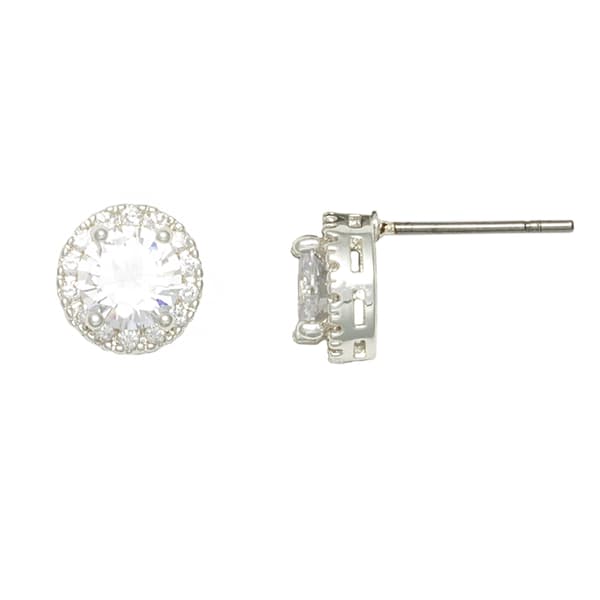 Freedom Round Cubic Zirconia Stud Earrings