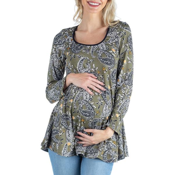 Plus Size 24/7 Comfort Apparel Paisley Maternity Tunic Top - image 