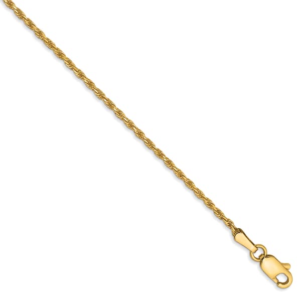 Unisex Gold Classics&#8482; 1.3mm. 14kt Diamond Cut Rope 14in. Necklace