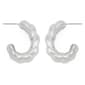Steve Madden Vintage Silver Textured Hoop Earrings - image 2