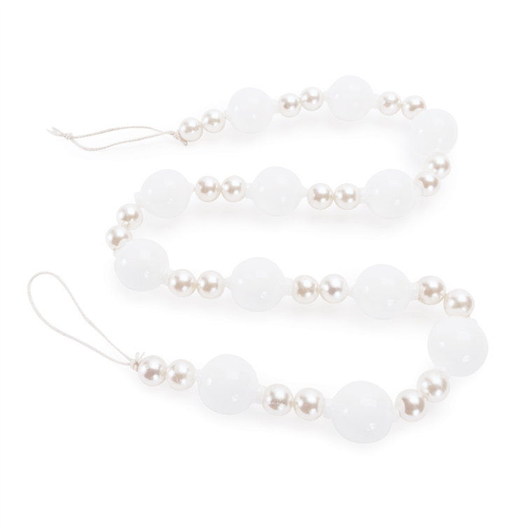 Melrose 32in. White & Pearl Glass Ball Garland
