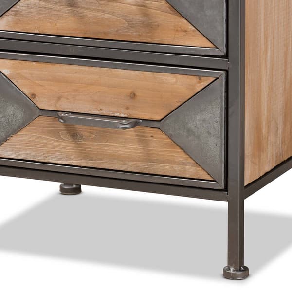 Baxton Studio Laurel Oak Brown Finished Wood 3-Drawer Nightstand