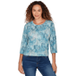 Womens Skyes the Limit Fresh Start Elbow Sleeve Crew Neck Top W - image 1
