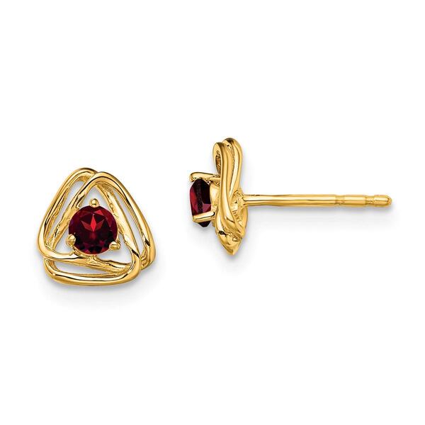 Gemstones Classics&#40;tm&#41; 14kt. Yellow Gold Garnet Stud Earrings - image 