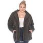 Plus Size White Mark Plush Hooded Cardigan With Pockets - image 8