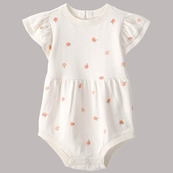 Baby Girl (NB-12M) Carter''s Peach Emb Ss Romper