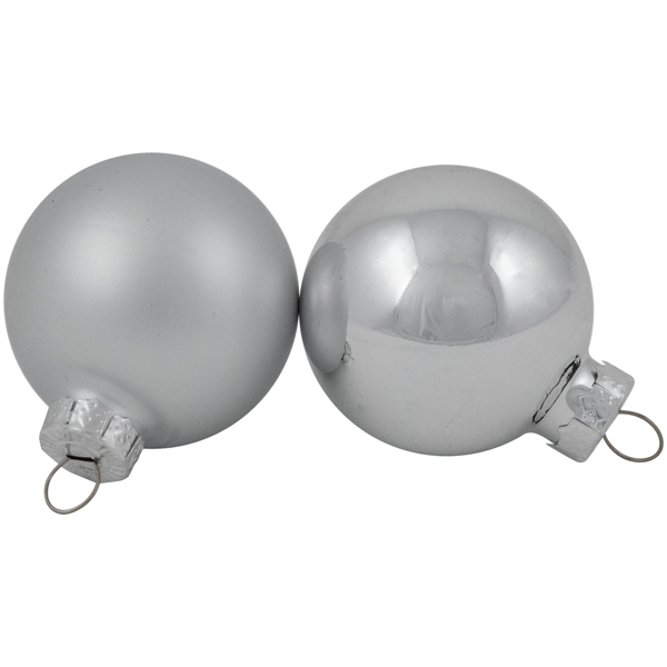 Northlight 10ct. Silver Shiny & Matte Glass Christmas Ornaments