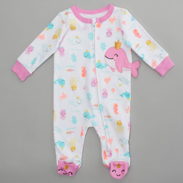 Baby Girl &#40;NB-9M&#41; Koala Baby Whale & Sea Life Zip Sleep N Play - image 