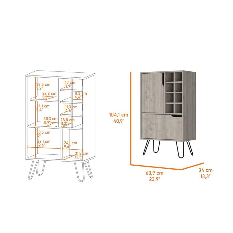 FM FURNITURE Sheffield White L Bar Cabinet