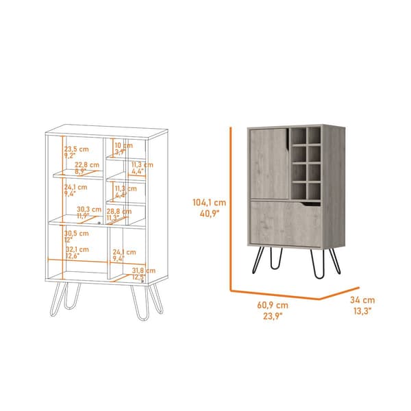 FM FURNITURE Sheffield White L Bar Cabinet