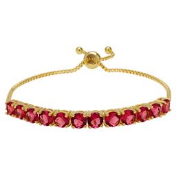 Gold Plated Magenta CZ Bracelet