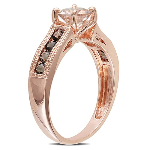 Gemstone Classics&#8482; Smokey Quartz & Round-Cut Morganite Rin