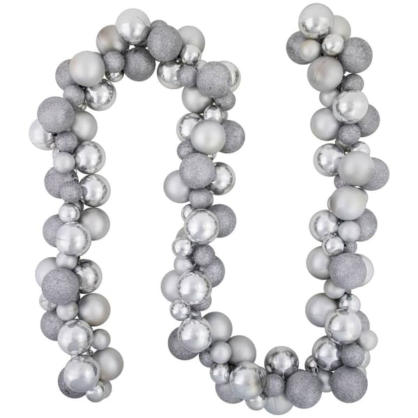 Northlight Seasonal 6ft. Shatterproof Silver Christmas Garland - image 