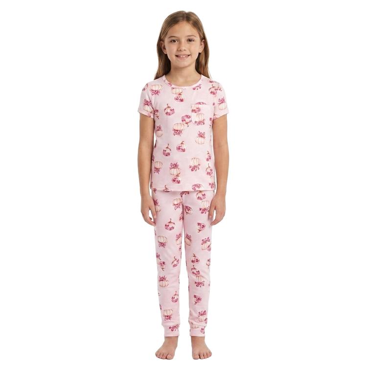 Girls (5-6x) Laura Ashley(R) Floral Pumpkins Joggers Pajama Set