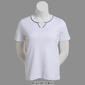 Womens Hasting & Smith Short Sleeve Split Neck Piped Tee - image 3