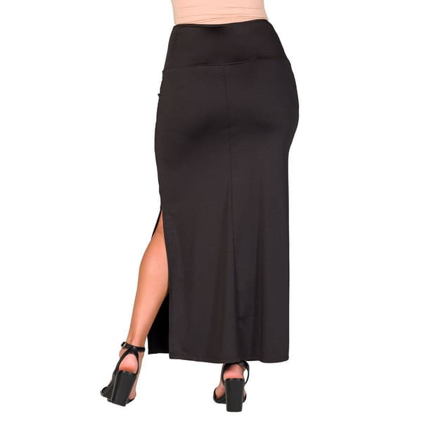 Womens 24/7 Comfort Apparel Versatile Side Waist Maxi Skirt
