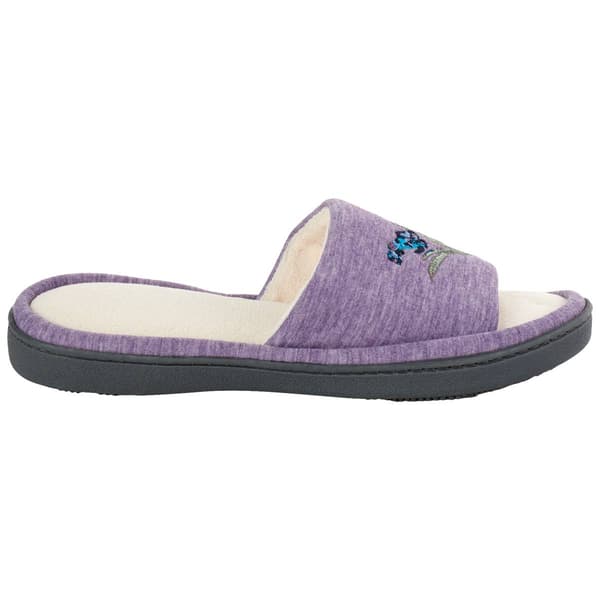 Womens Isotoner Floral Embroidered Slide Slippers