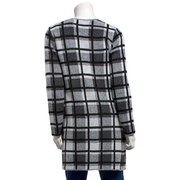 Petite By Design Long Sleeve Plaid Side Pocket Cardigan
