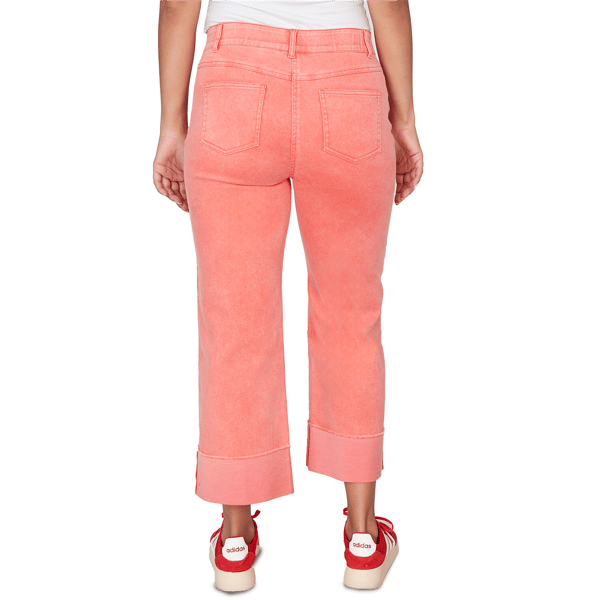 Petite Ruby Rd. Set Sail Sunwashed Cuffed Straight Leg Jeans