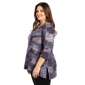 Plus Size 24/7 Comfort Apparel Grey Abstract V-Neck Tunic Top - image 2