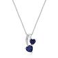 Gemminded 925 Sterling Silver 5mm Heart Created Sapphire Pendant - image 1