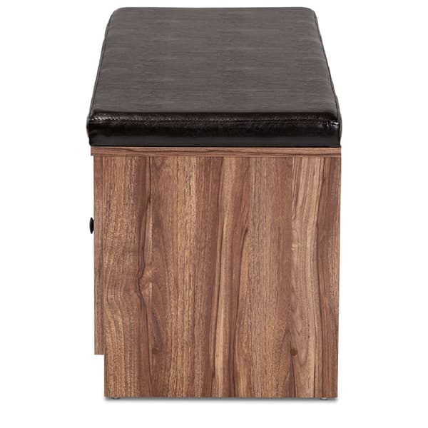 Baxton Studio Valina 2 Door Wood Shoe Storage Bench