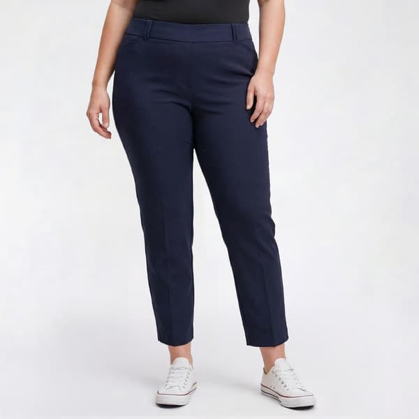 Plus Size Briggs Luxe Millennium Belt Loop Cropped Pants - image 