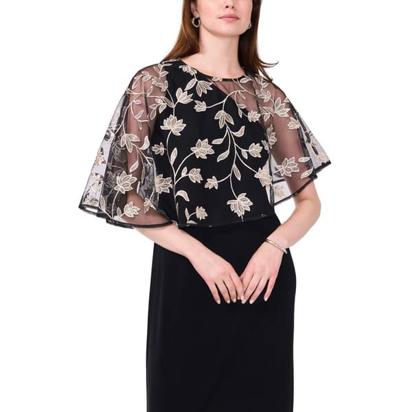Womens MSK Asymmetric Threadwork Poncho Gown