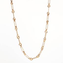 Design Collection Gold-Tone Chain Necklace w/ Circle Accents