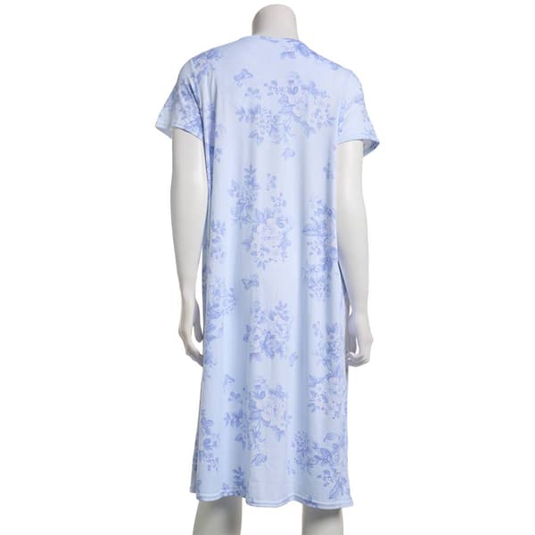 Womens Laura Ashley Short Sleeve Peached Toile Nightgown