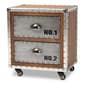 Baxton Studio Avere 2 Drawer Rolling Nightstand - image 5
