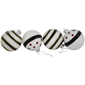 Northlight 4ct. Shiny White & Black Striped Christmas Ornaments - image 5