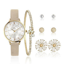 DAISY FUENTES Stunning Gold Women's Watch with Diamond Accent and