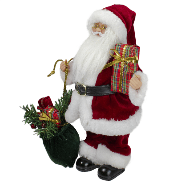 Northlight 12in. Santa Claus Holding Gift Bag Christmas Figure