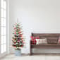 Puleo International 4.5ft. Pre-Lit Potted Flocked Arctic Fir Tree - image 3