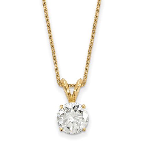True Light(tm) 8.0mm Moissanite Solitaire Pendant Necklace - image 