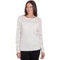 Petite Emaline Sunset Key Floral Pointelle Long Sleeve Sweater - image 1