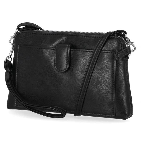 Mundi Sabrina Black Smooth Textured Crossbody