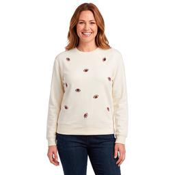 Womens Remi James Long Sleeve Embroidered Football Sweatshirt