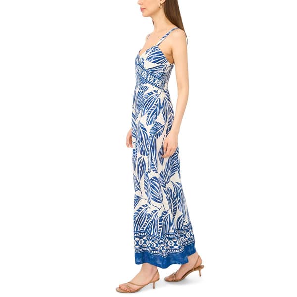 Womens Cece Sleeveless Tropical Leaf Challis Maxi Dress