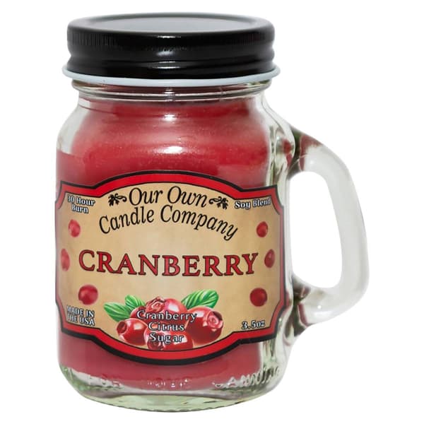 Our Own Candle Company 3.5oz. Cranberry Mini Mason Candle - image 