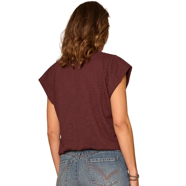 Petite Democracy Cap Sleeve Round Neck Floral Blouse