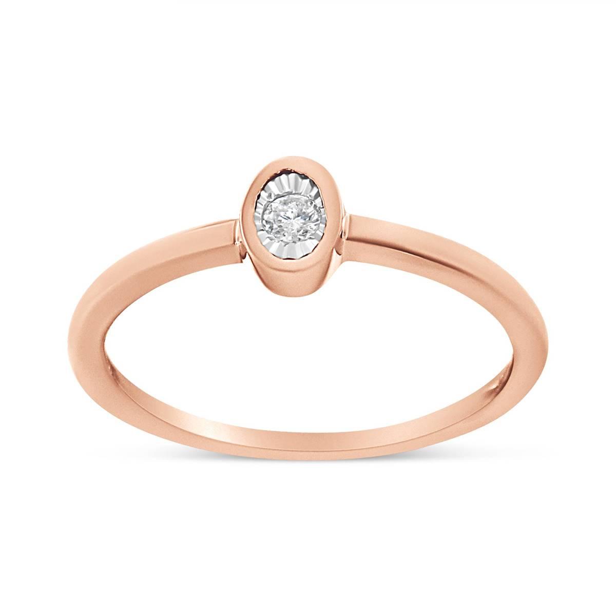 Haus of Brilliance 14kt. Rose Gold Over Silver Diamond Ring