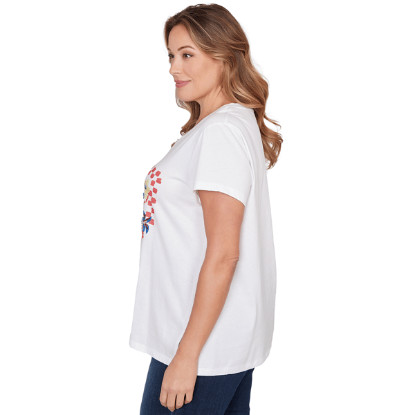 Plus Size Ruby Rd. Set Sail Short Sleeve Postcard Graphic Tee
