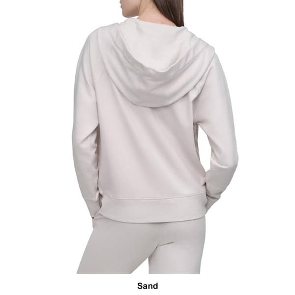 Womens DKNY Sport Two Tone Logo Zip Front Hoodie