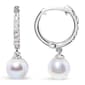 Haus of Brilliance 10kt. White Gold Pearl & Diamond Drop Earrings - image 1