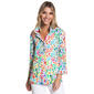 Womens Ali Mile 3/4 Sleeve Ditsy Floral Blouse w/Wire Collar - image 1